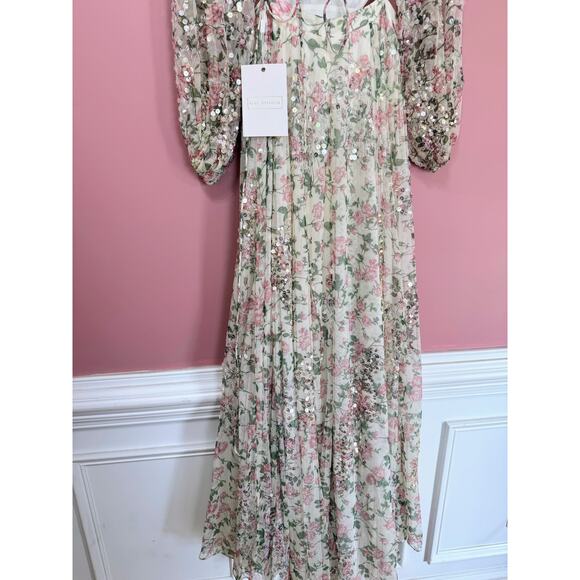 NEW NWT Mac Duggal Floral Sequined Cut Out Lace Up Gown A93746 Size 4 - Picture 15 of 15